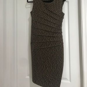 Calvin Klein brown tweed dress.